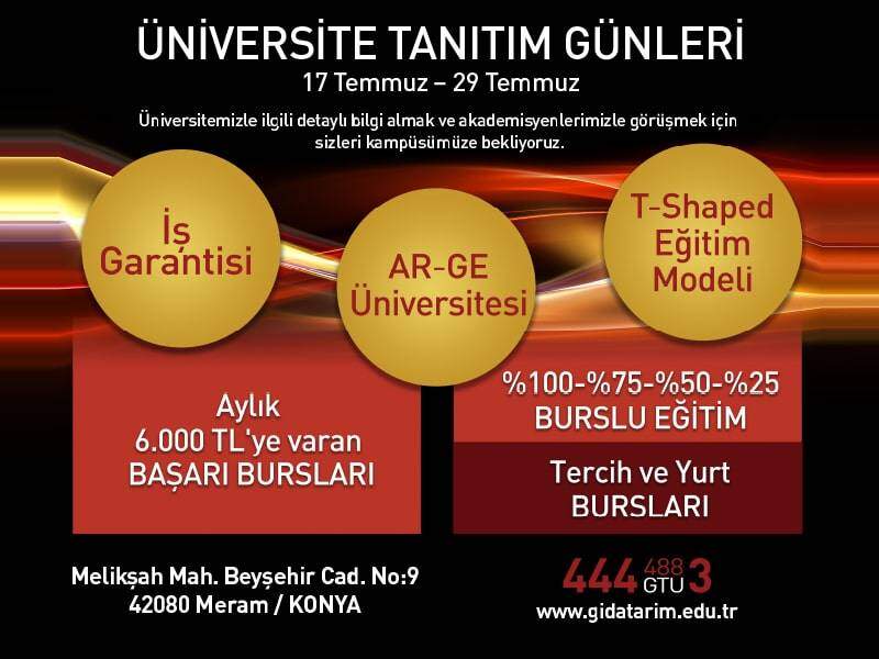 Konya Gıda ve Tarım Üniversitesi Tanıtım Günleri Başladı