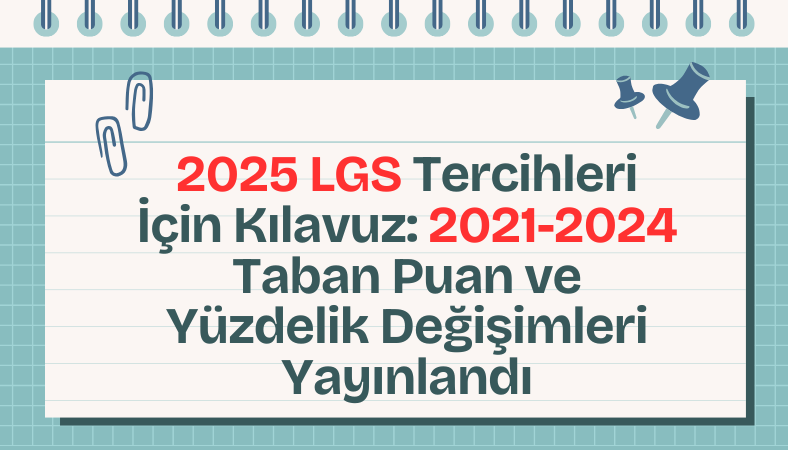 2025 LGS Tercihleri İçin Kılavuz: 2021-2024 Taban Puan ve Yüzdelik Değişimleri Yayınlandı