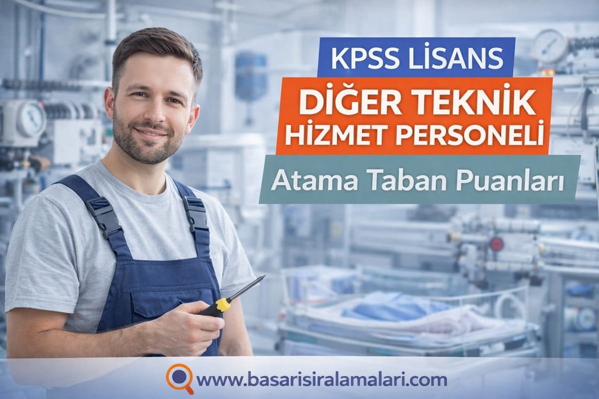KPSS 2025/2 Lisans Diğer Teknik Hizmet Personeli Atama Taban Puanları (Tam Liste)