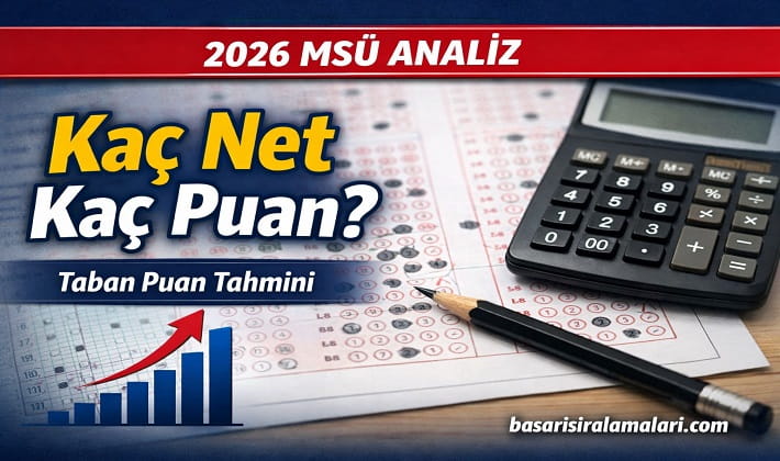 2026 MSÜ Sınavı Zor muydu? Kaç Net Kaç Puan Getirir? Taban Puan Tahmini