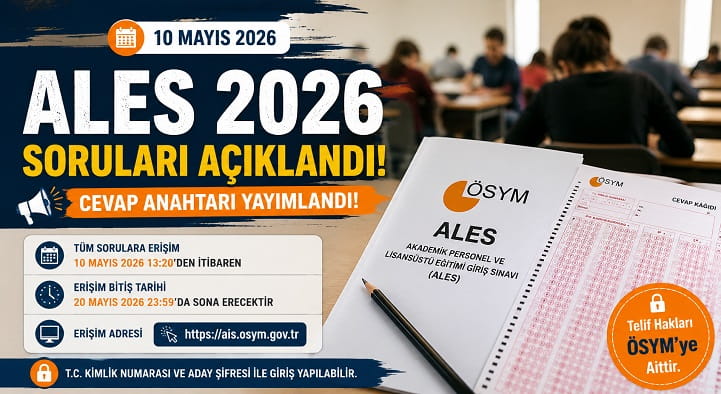 2026 ALES/1 Soru Kitapçığı ve Cevap Anahtarı Yayımlandı