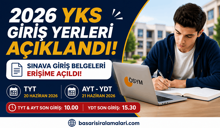 2026 YKS Giriş Yerleri Açıklandı