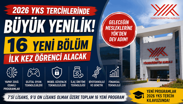 2026 YKS Tercihlerinde Büyük Yenilik! 16 Yeni Bölüm İlk Kez Öğrenci Alacak