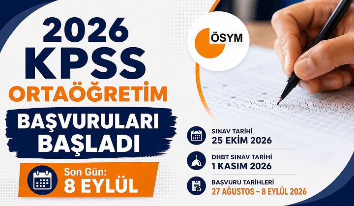 2026 KPSS Ortaöğretim Başvuruları Başladı