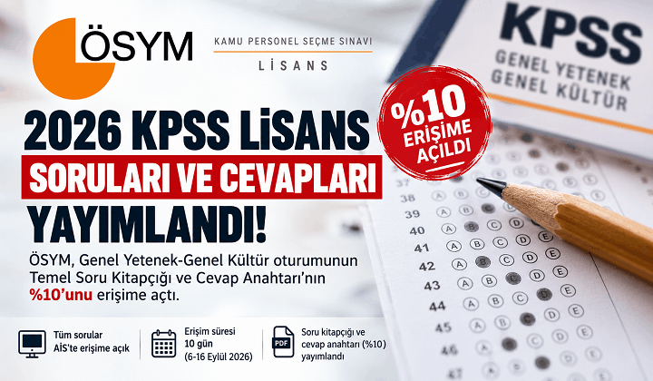 2026 KPSS Lisans Soruları ve Cevapları Yayımlandı | ÖSYM