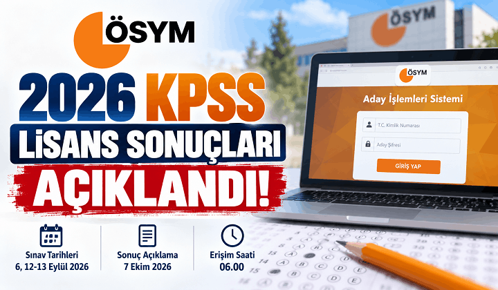 2026 KPSS Lisans Sonuçları Açıklandı! ÖSYM Sonuç Sorgulama
