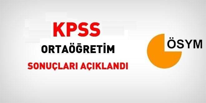 2018 KPSS Ortaöğretim sonuçları açıklandı